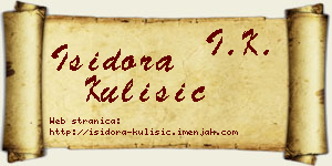 Isidora Kulišić vizit kartica
